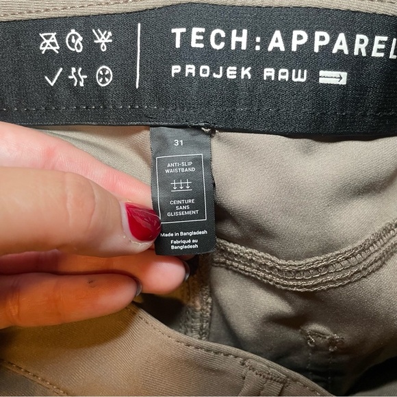 Projek Raw Tech Pants Taupe Five Pocket Mens Size 30x30 Stretch Rapid Dry - Picture 5 of 8